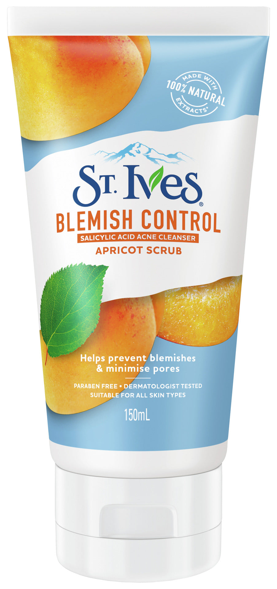 St Ives Facial Scrub Blemish Control Apricot Contains 2% Salicylic Acid 150ml