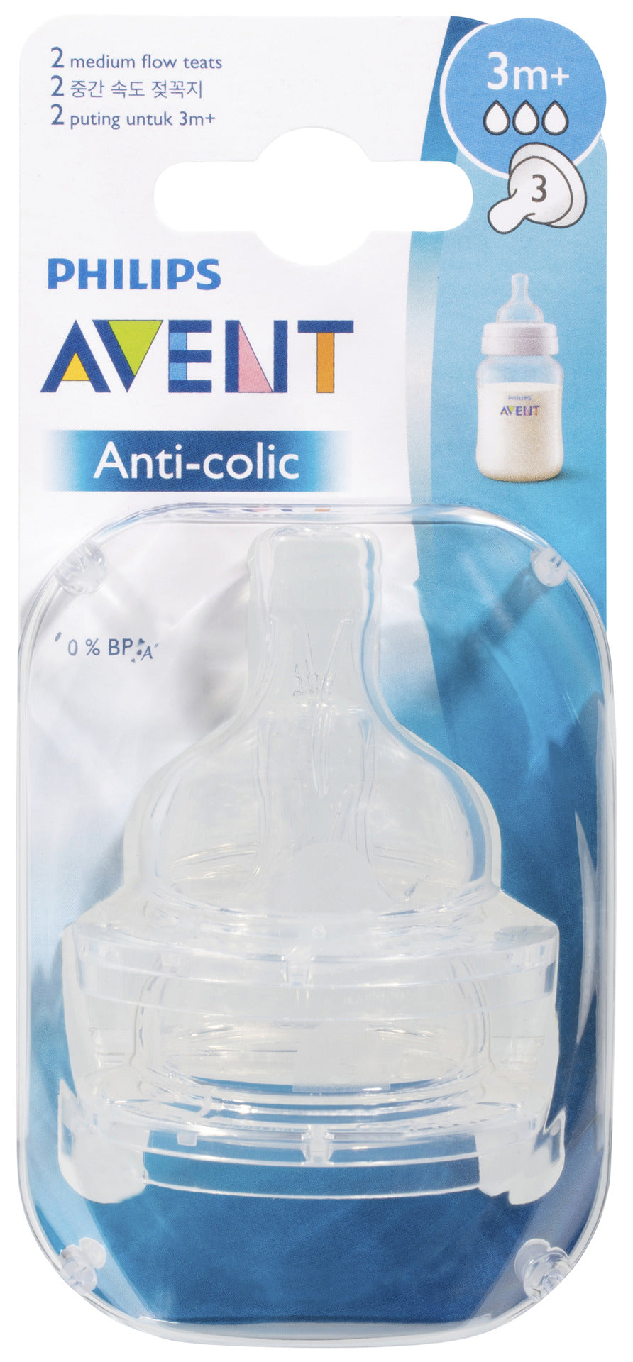 Avent Anti-colic Medium Flow Teats 2 Pack