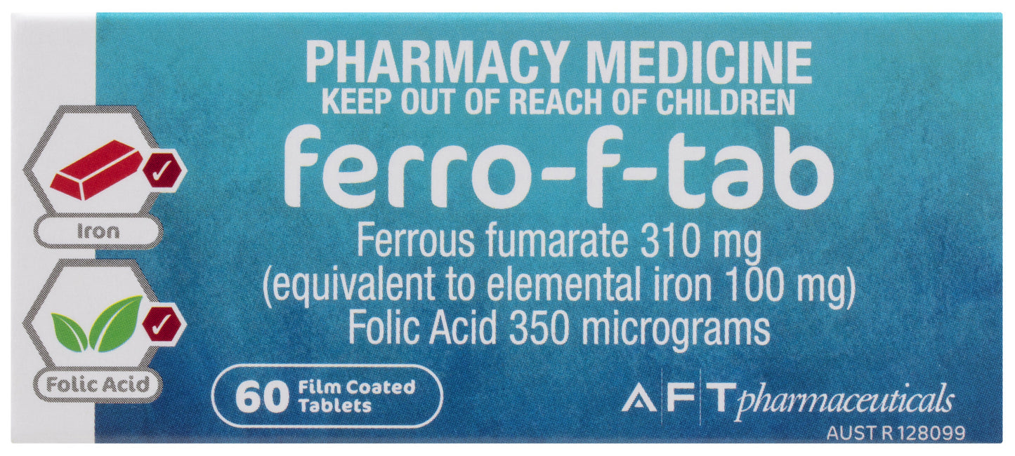 Ferro-F-Tab 310mg 60 Film Coated Tablets