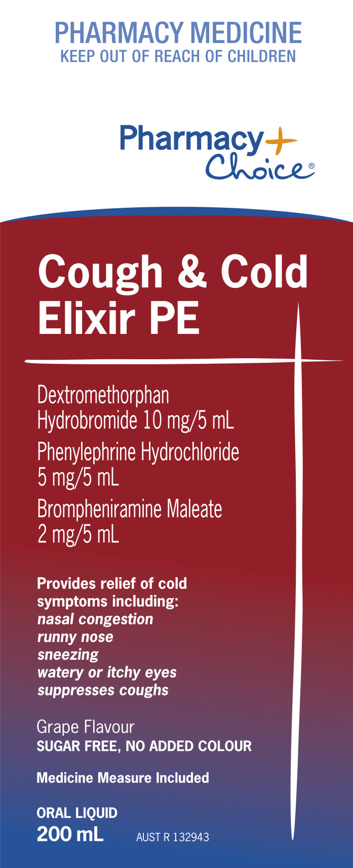 Pharmacy Choice - Cough Cold Elixir PE 200mL