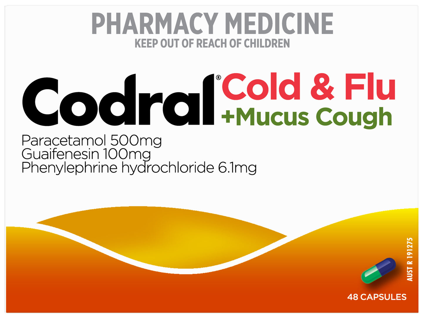 Codral Cold & Flu + Mucus Cough Capsules 48 Pack