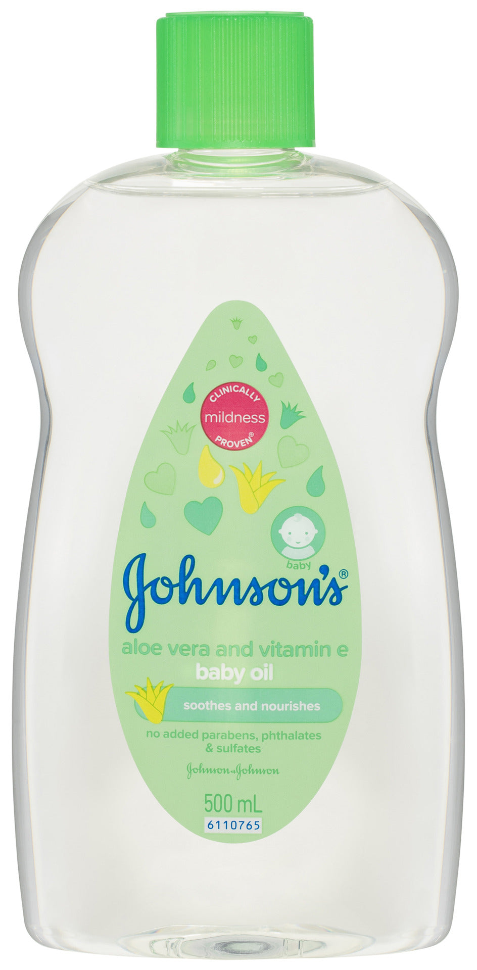 Johnson's Aloe Vera & Vitamin E Gentle Mild Soothing Moisturising Baby Oil 500mL