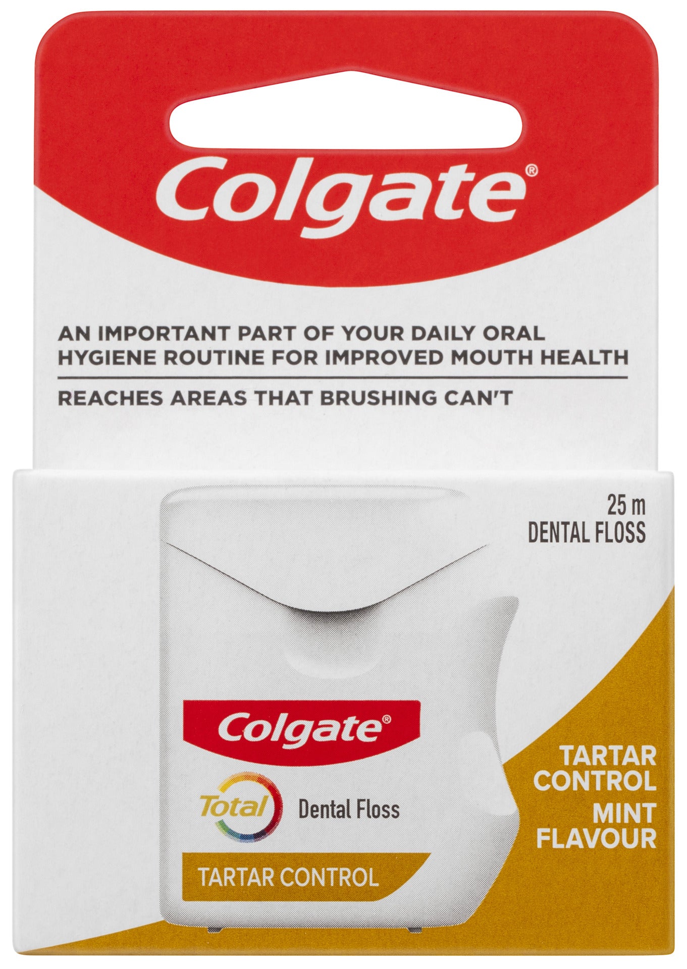 Colgate Total Tartar Control Dental Floss, 25m, Protects Gums & Helps Prevent Tooth Decay