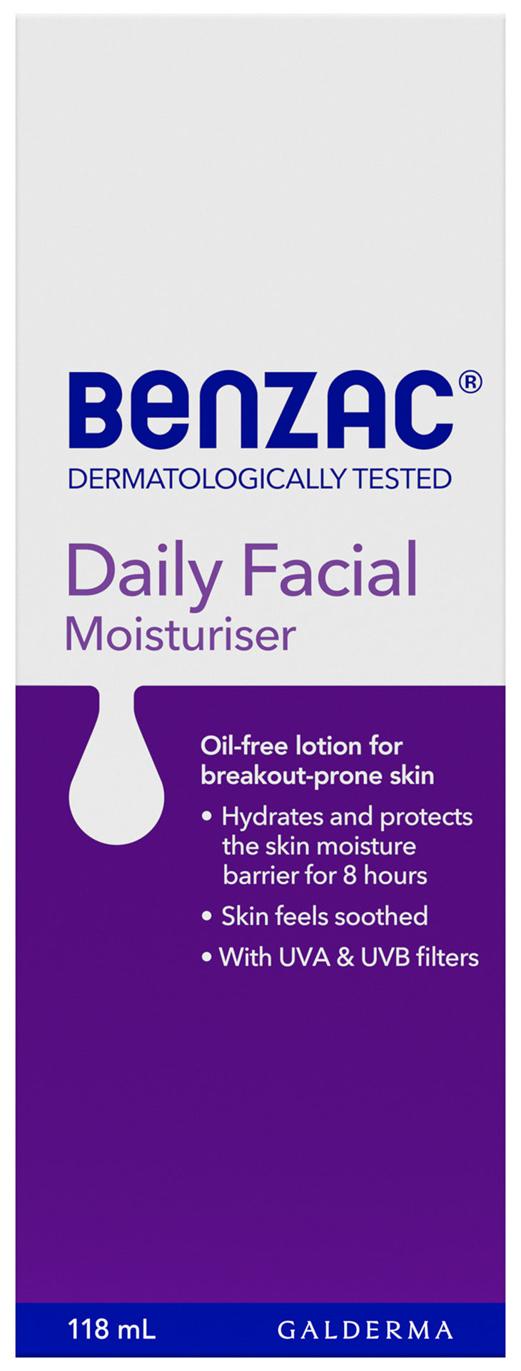 Benzac Daily Facial Moisturiser 118mL, For All Skin Types