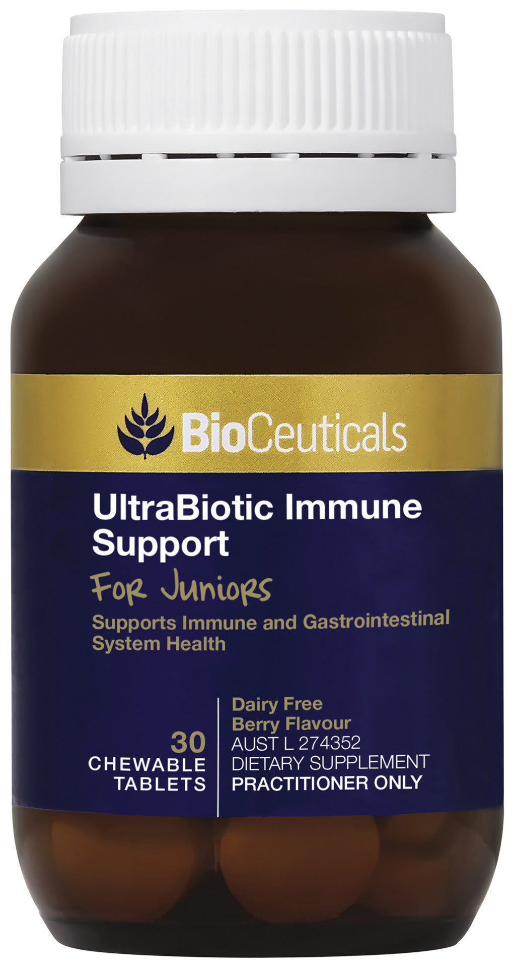 BioCeuticals UltraBiotic Immune Support For Juniors 30 Chewable Tablets