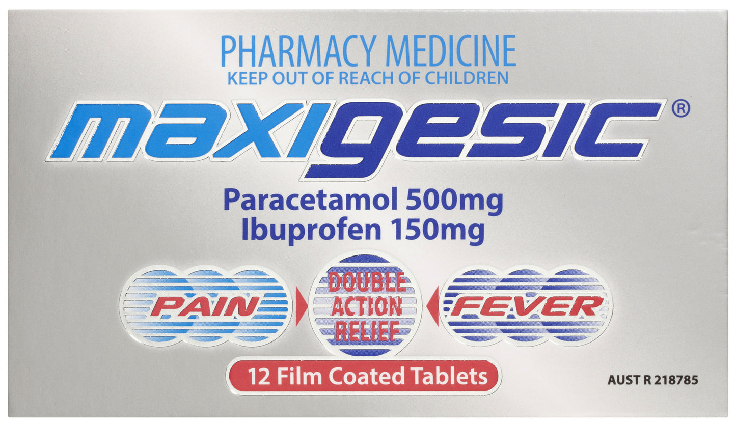 Maxigesic Double Action Pain Relief 12 Tablets