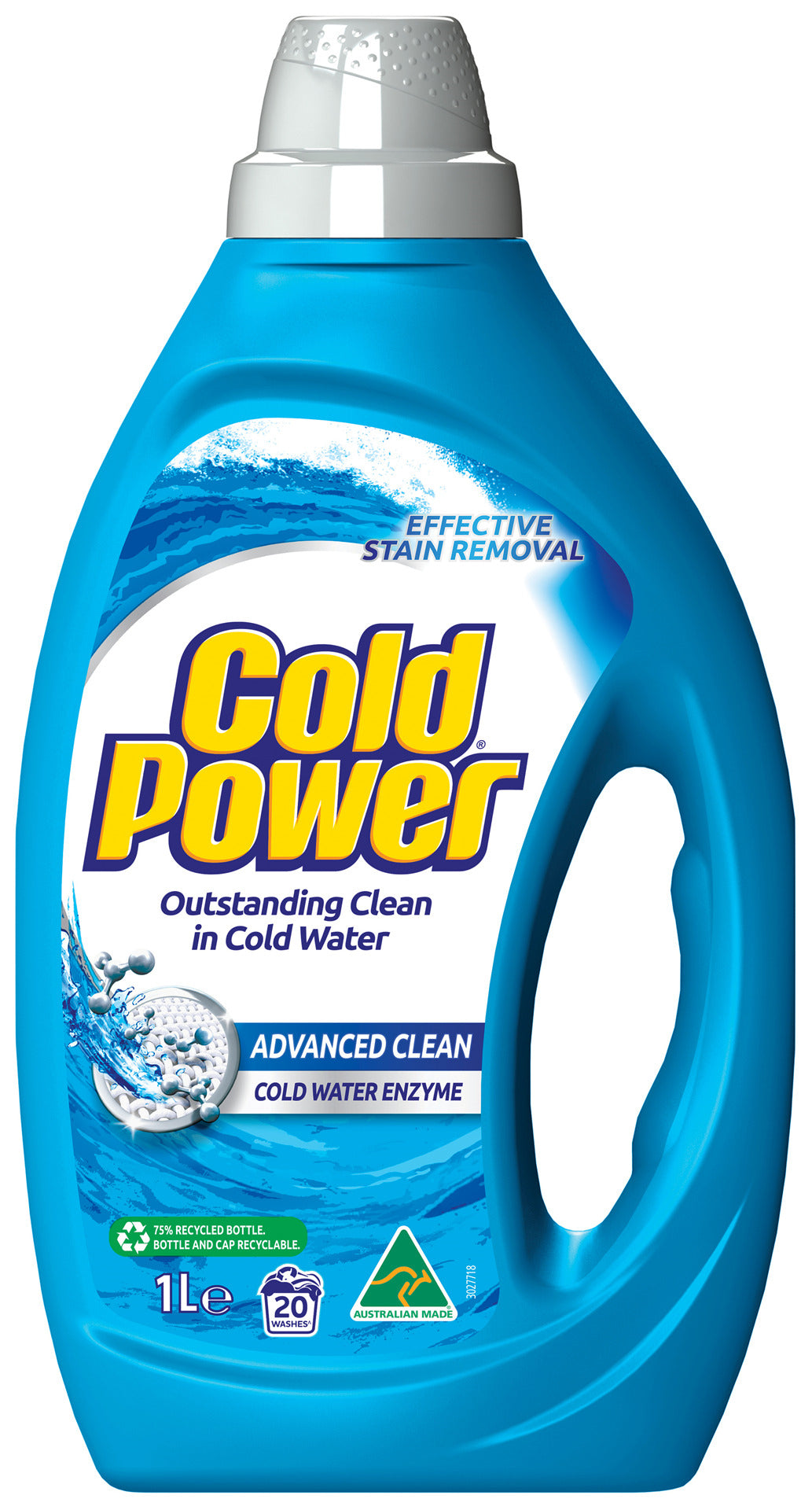 Cold Power Advanced Clean Cold Water Enzyme, Liquid Laundry Detergent, 1 Litre