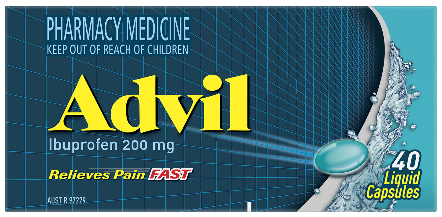 Advil Liquid Capsules, 200mg Ibuprofen 40 Pack - AU