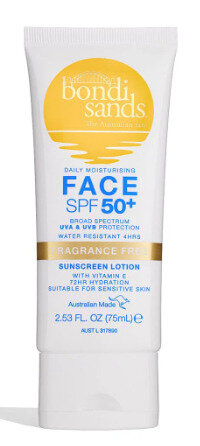 Bondi Sands Fragrance Free Face Sunscreen Lotion SPF 50+ 75 mL