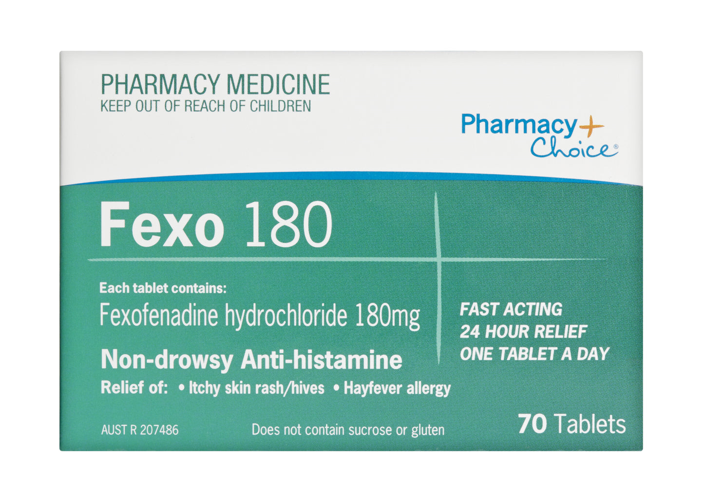 Pharmacy Choice - Fexofenadine 180mg 70 Tablets