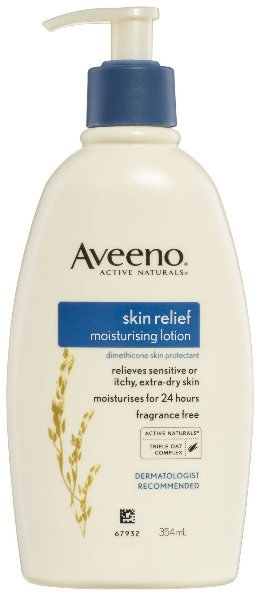 Aveeno Skin Relief Fragrance Free Body Lotion Shea Butter 72-Hour Intense Hydration Soothe Dry
