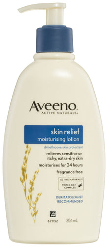 Aveeno Skin Relief Fragrance Free Body Lotion Shea Butter 72-Hour Intense Hydration Soothe Dry