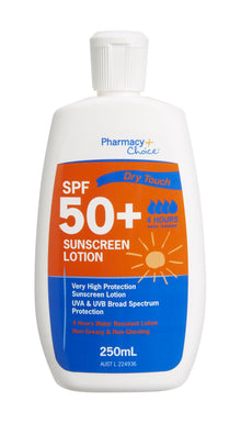 Pharmacy Choice - Sunscreen SPF 50+ 250mL Bottle DRY TOUCH