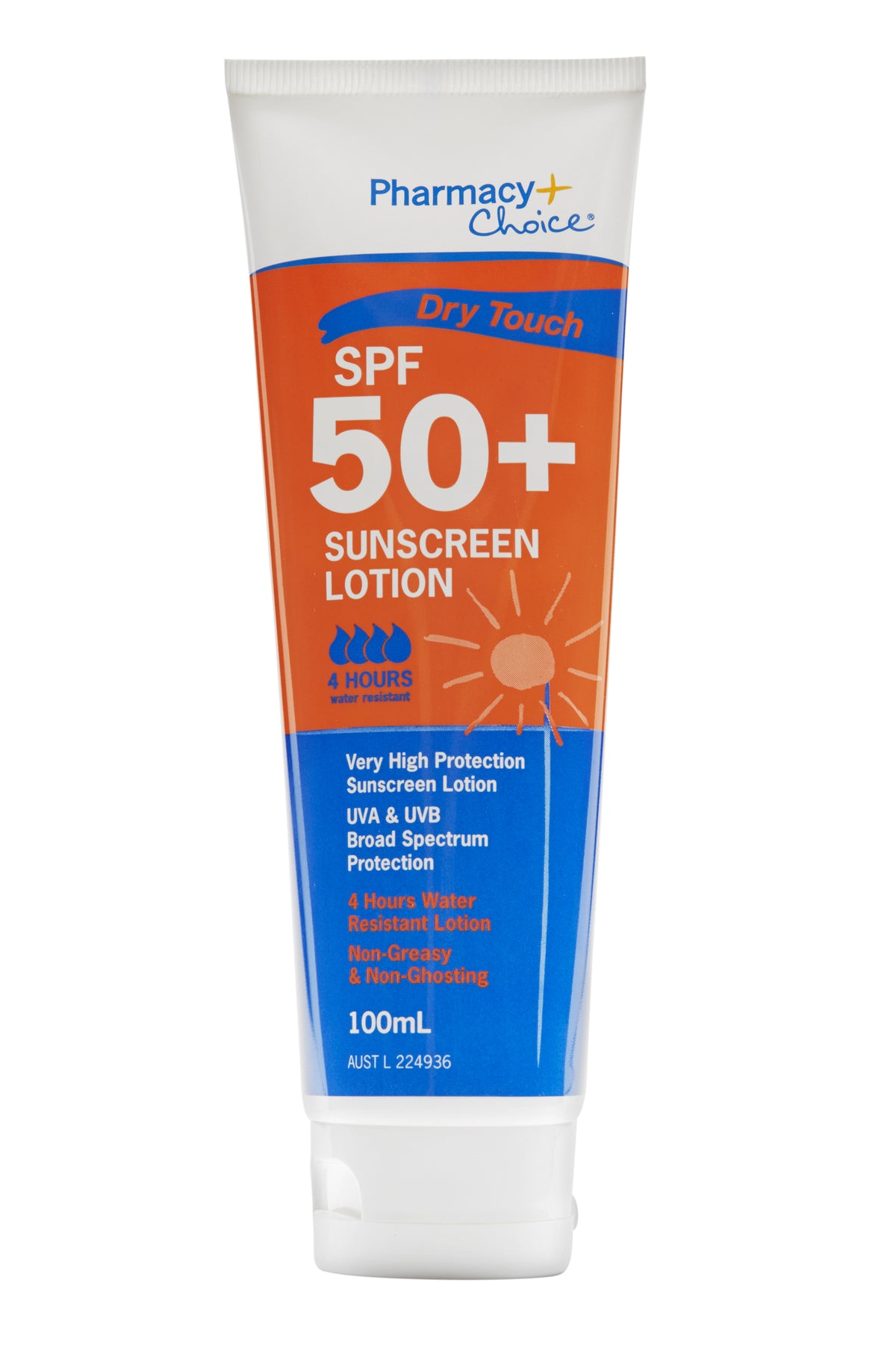 Pharmacy Choice - Sunscreen SPF 50+ 100mL Tube DRY TOUCH