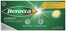 Berocca Energy Vitamin B & C Mango & Orange Flavour Effervescent Tablets 30 Pack