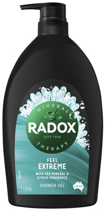 Radox Shower Gel washes away bacteria Feel Extreme body wash with sea minerals & citrus fragrance