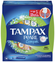 Tampax Pearl Compak Regular Tampons with Applicator 18 Pack