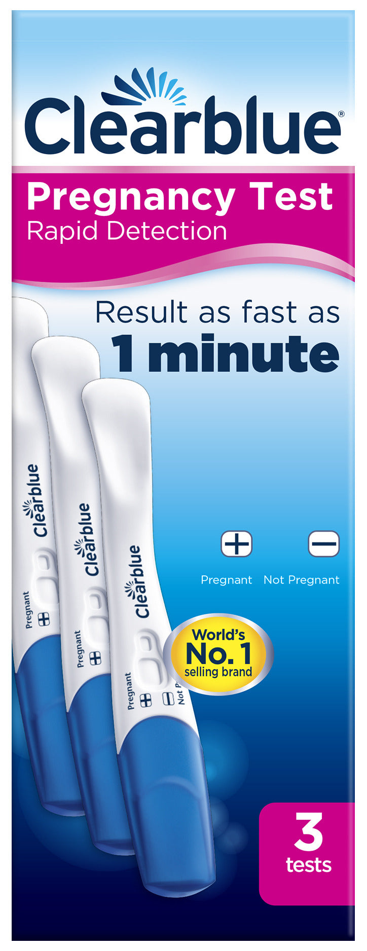 Clearblue Pregnancy Test, Rapid Detection, 3 Tests