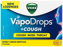 VICKS VapoDrops +COUGH Honey Lemon Menthol 16 Lozenges