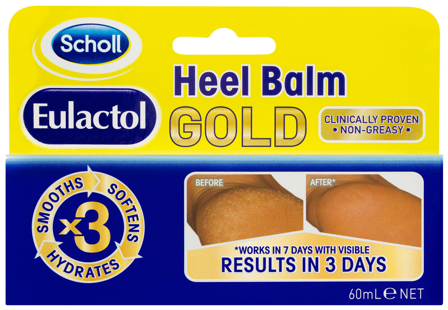 Scholl Eulactol Cracked Heel Balm Gold 60ml