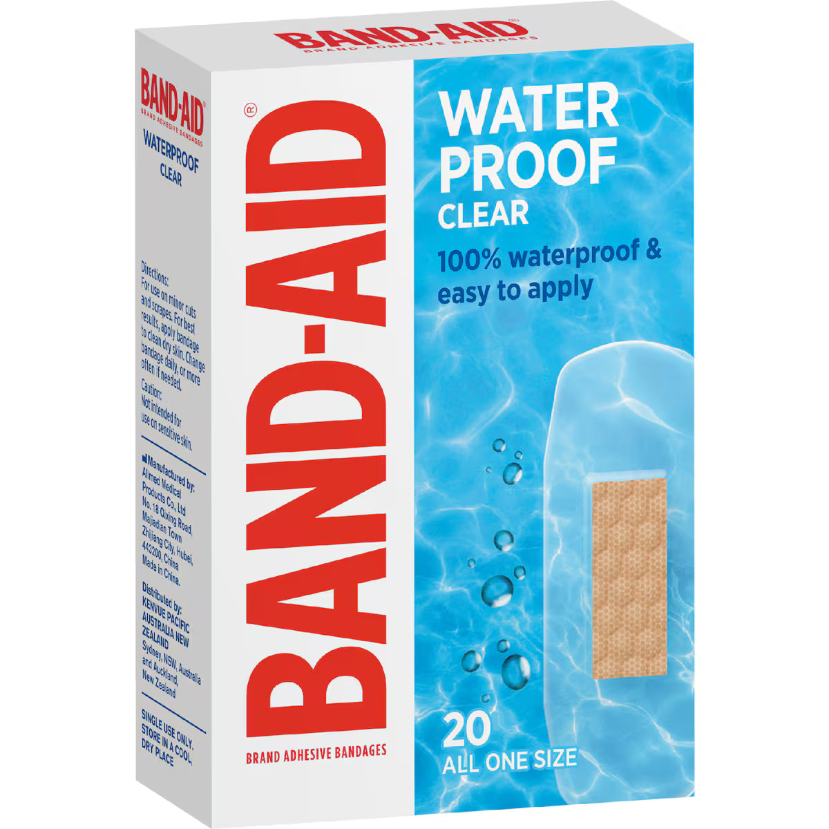 BANDAID WPROOF CLR REG STRP 20