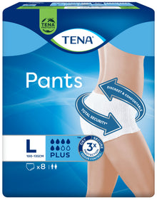 TENA Pants Plus Large (L) 8 Pack