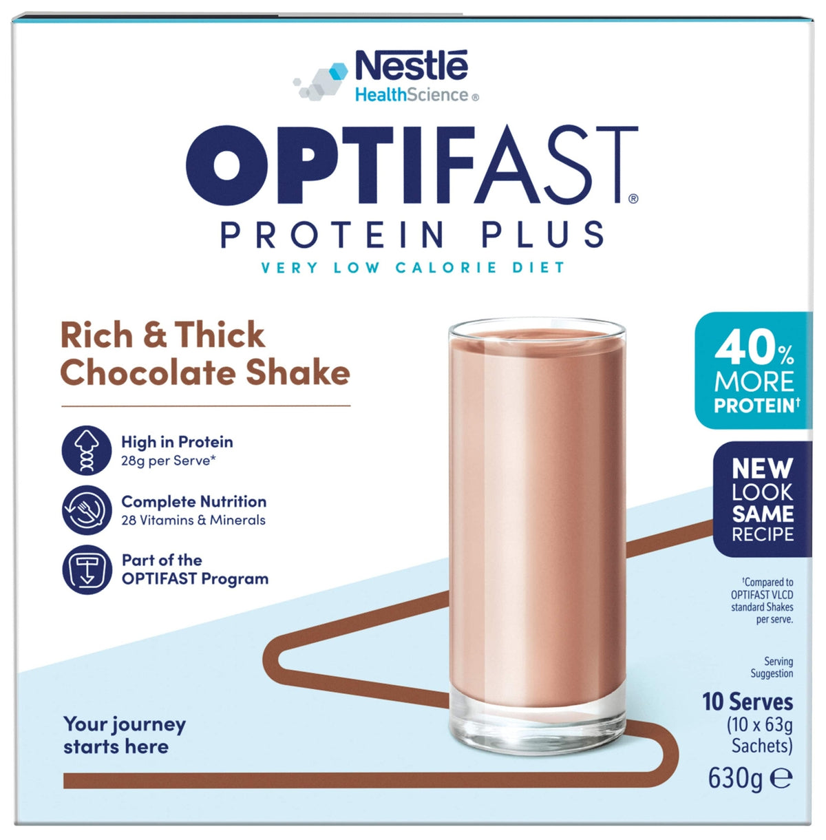 OPTIFAST VLCD Protein Plus Rich & Thick Chocolate Shake 10 Pack 630g