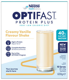OPTIFAST VLCD Protein Plus Creamy Vanilla Flavour Shake 10 Pack 630g