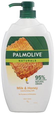 Palmolive Naturals Body Wash Milk & Honey 1L Moisturising Almond Milk