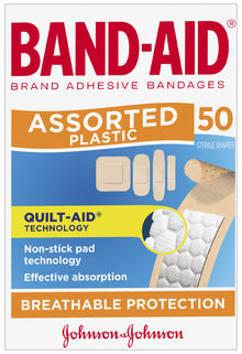 Band-Aid Assorted Plastic Shapes 50 Pack