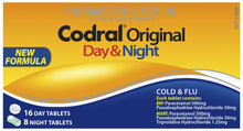 Codral Original Day & Night Tablets 24 Pack NZ PSE C3