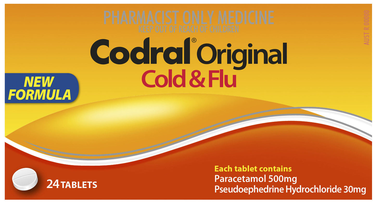 Codral Original Cold & Flu Tablets 24 Pack NZ PSE C3