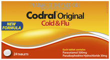 Codral Original Cold & Flu Tablets 24 Pack NZ PSE C3