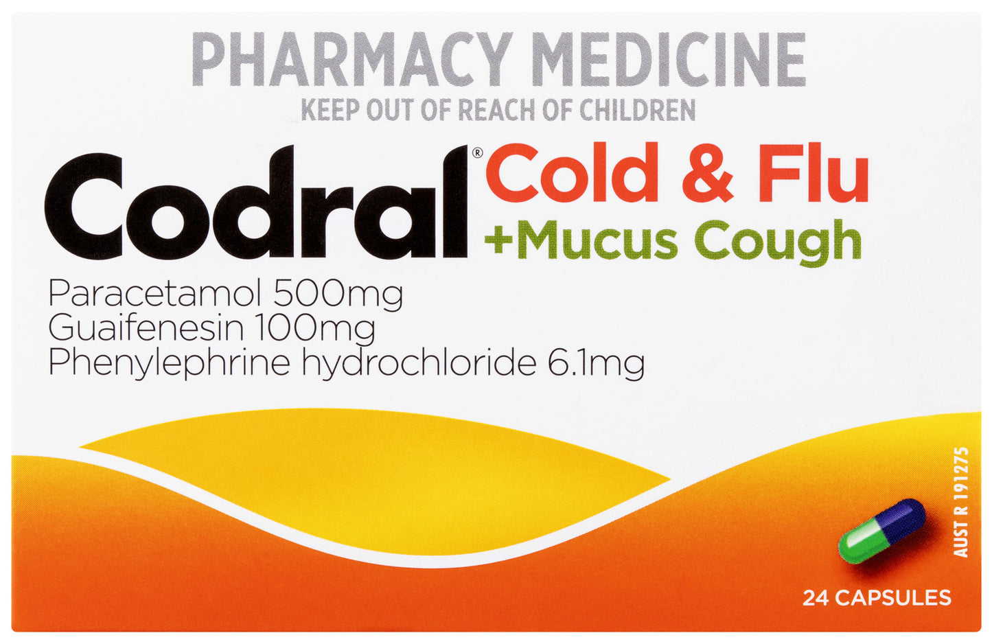 Codral Cold & Flu + Mucus Cough Capsules 24 Pack