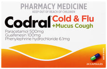 Codral Cold & Flu + Mucus Cough Capsules 24 Pack
