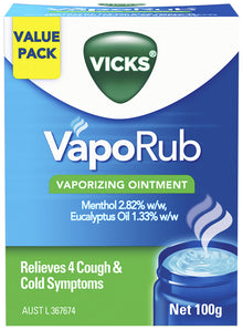 Vicks Vaporub Ointment Decongestant Chest Rub 100g