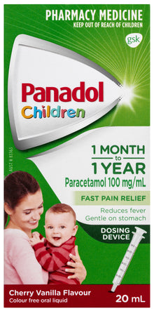 Panadol Children 1 Month ? 1 Year Baby Drops with Dosing Device, Fever & Pain Relief, 20 mL