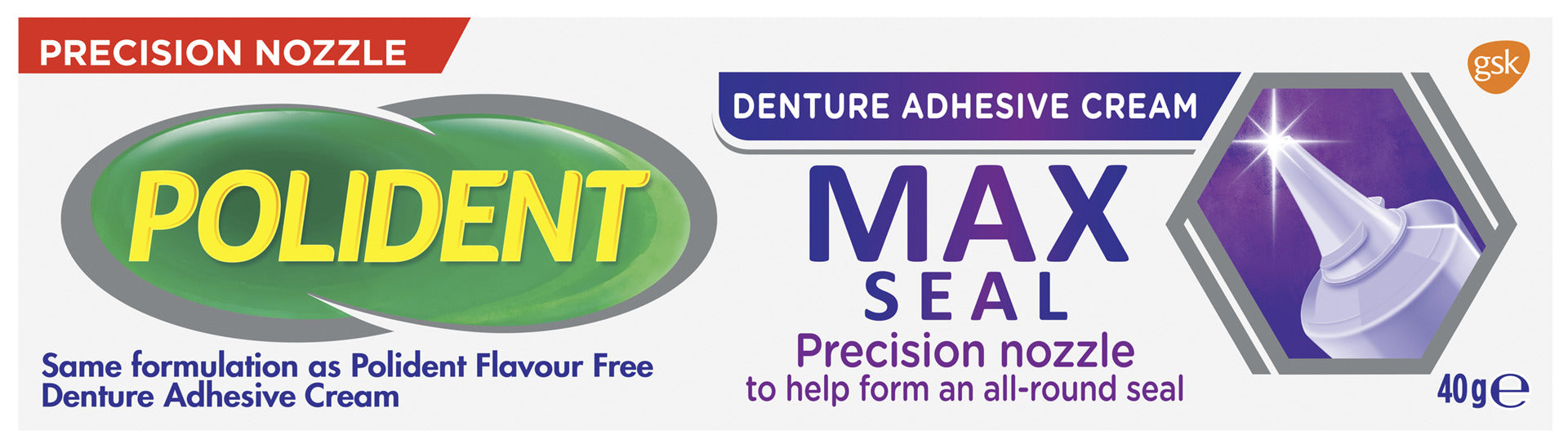 Polident Hold + Seal Denture Adhesive Cream 40 g