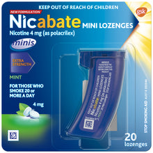 Nicabate Mini Lozenge Stop Smoking Nicotine 4mg Extra Strength Mint 20 Pack