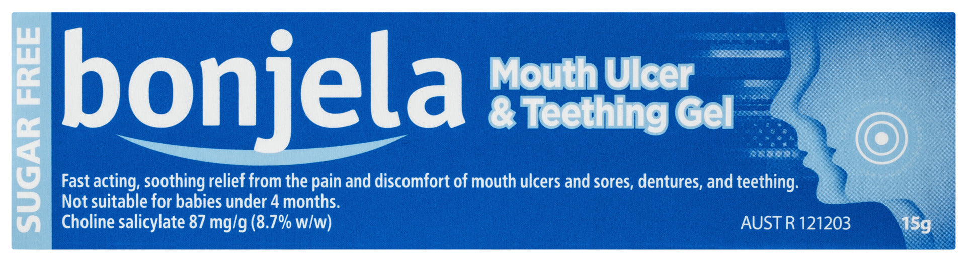 Bonjela Mouth Ulcer and Teething Gel 87mg/g Choline Salicylate 15g