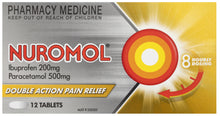 Nuromol 200mg Strong Pain Relief Tablets Ibuprofen/500mg Paracetamol 12 pack