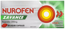 Nurofen Zavance Fast Pain Relief Liquid Capsules 200mg Ibuprofen 20 pack
