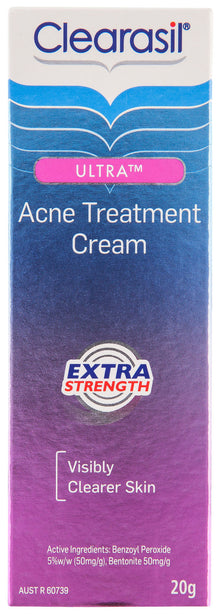 Clearasil Ultra Acne Treatment Extra Strength Face Cream Reduce Pimples 20g