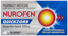 Nurofen Quickzorb Quick Pain Relief Caplets 342mg Ibuprofen 48 pack