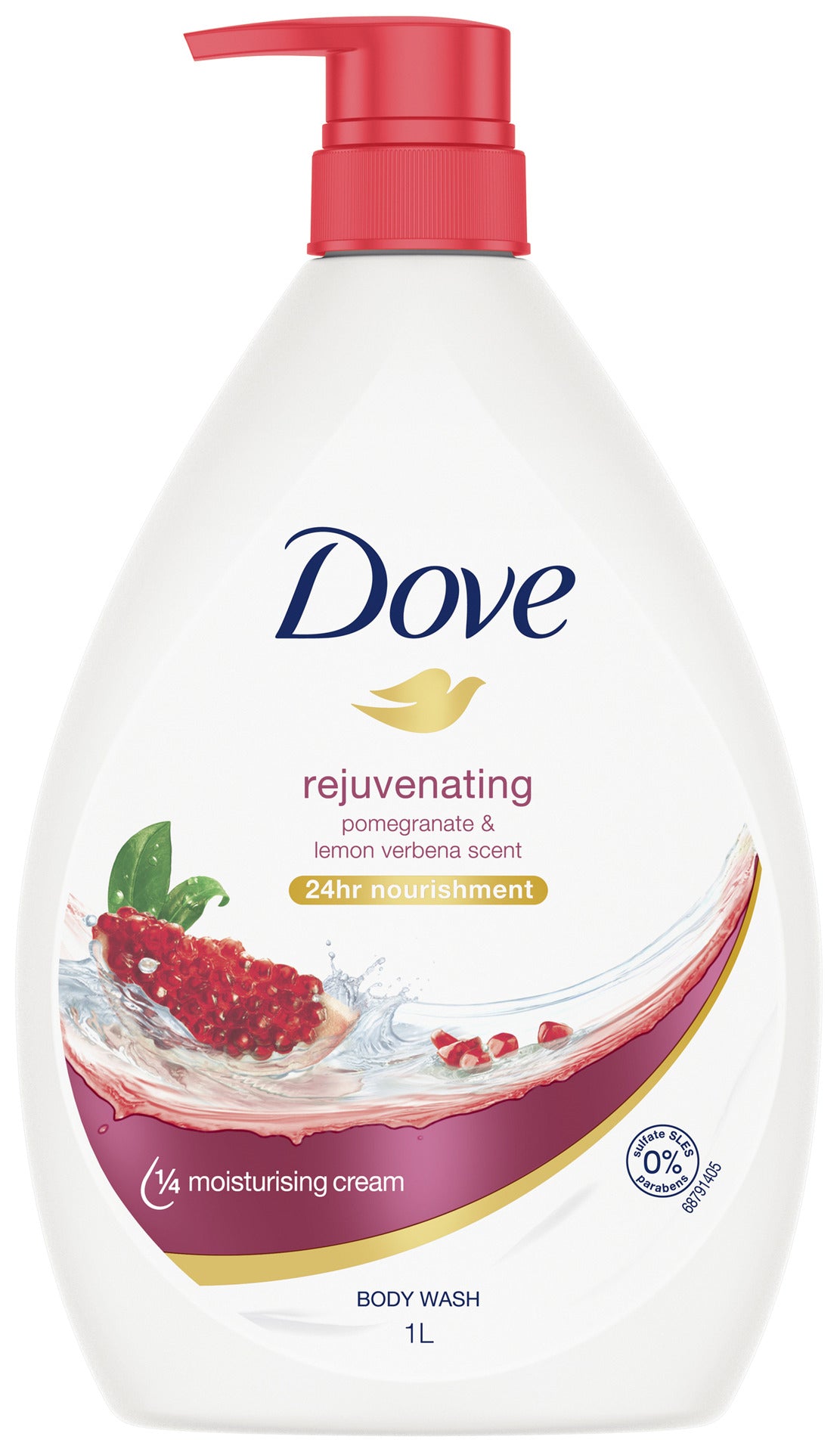 Dove Body Wash Gentle Cleansing for Soft Skin Fruity Nourish Shower Gel with 0% Sulfate SLES 1 L