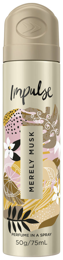 Impulse Body Spray Aerosol Deodorant Merely Musk 75mL