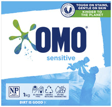 OMO Sensitive Washing Powder tough on laundry stains and gentle on skin Front & Top Loader