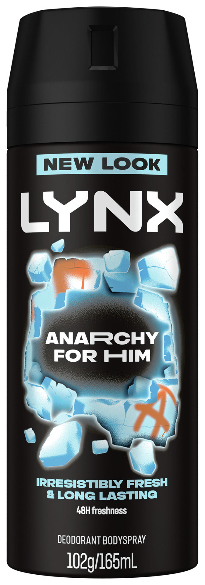 LYNX Deodorant Body Spray 100% fresh fragrance & 48hr odour protection Anarchy aerosol 165 ml