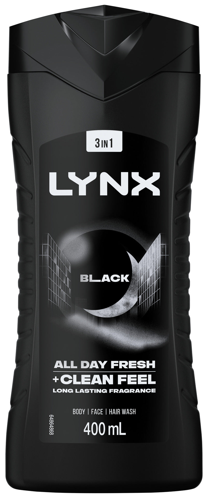 LYNX 3in1 Body Wash All day fresh + clean feel BLACK Long lasting fragrance 400 ML