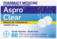 Aspro Clear Pain Relief Aspirin 60 Soluble Tablets
